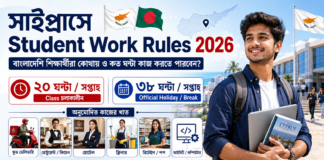 āϏāĻžāĻāĻĒā§āϰāĻžāϏ⧠Student Work Rules 2026: āĻŦāĻžāĻāϞāĻžāĻĻā§āĻļāĻŋ āĻļāĻŋāĻā§āώāĻžāϰā§āĻĨā§āϰāĻž āĻā§āĻĨāĻžā§ āĻ āĻāϤ āĻāĻŖā§āĻāĻž āĻāĻžāĻ āĻāϰāϤ⧠āĻĒāĻžāϰāĻŦā§āύ? Cyprus Student Work Rules 2026 for Bangladeshi students working 20 hours weekly