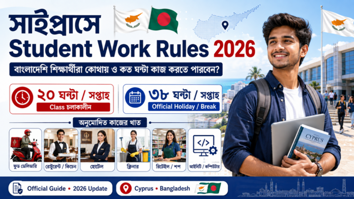 Cyprus Student Work Rules 2026 for Bangladeshi students working 20 hours weekly