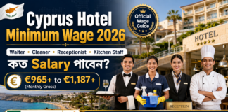 Cyprus Hotel Minimum Wage 2026: Waiter, Cleaner, Receptionist āĻ Kitchen Staff āĻāϤ Salary āĻĒāĻžāĻŦā§āύ? Cyprus Hotel Minimum Wage 2026 waiter cleaner receptionist kitchen staff salary