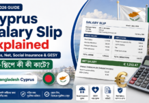 Cyprus Salary Slip Explained: Gross, Net, Social Insurance ও GESY কীভাবে কাটে? Cyprus salary slip explained with gross net salary Social Insurance and GESY