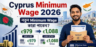 Cyprus Minimum Salary 2026: āύāϤā§āύ Minimum Wage âŦ979/âŦ1,088âāĻāĻžāϰāĻž āĻĒāĻžāĻŦā§āύ? Cyprus Minimum Wage 2026 âŦ979 and âŦ1088 for Bangladeshi workers