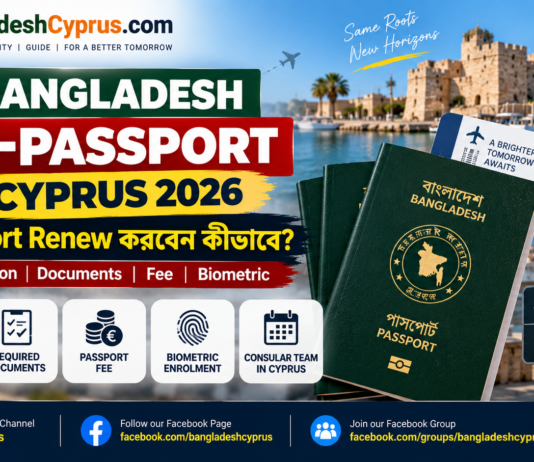 Bangladesh Passport Renewal Cyprus 2026: Cyprus থেকে বাংলাদেশি… Bangladesh passport renewal Cyprus 2026 e-passport biometric and consular guide